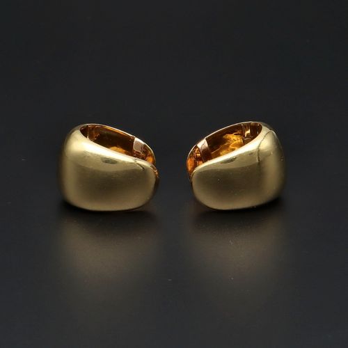 Pair of Italian 18ct Gold Hoop Earrings image-2