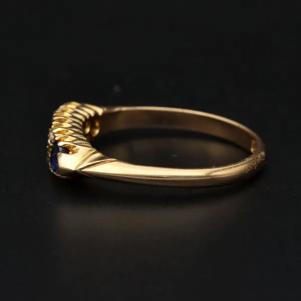 Antique 18ct Gold Sapphire Diamond Ring. 1910