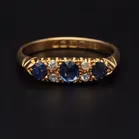 Antique 18ct Gold Sapphire Diamond Ring. 1910