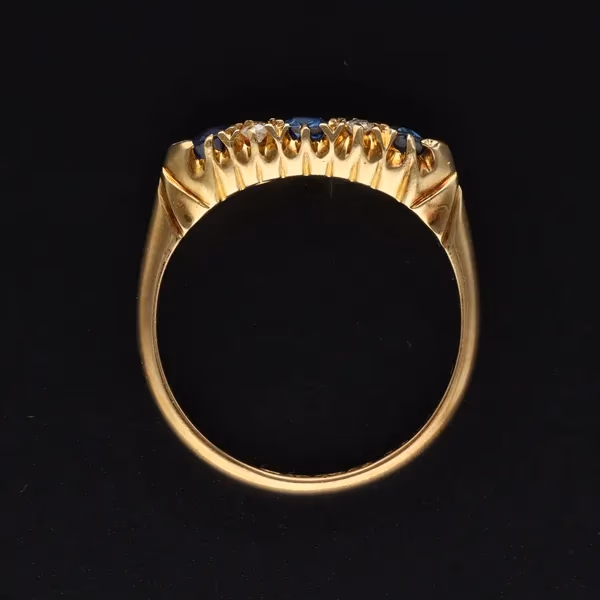 Antique 18ct Gold Sapphire Diamond Ring. 1910