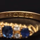 Antique 18ct Gold Sapphire Diamond Ring. 1910