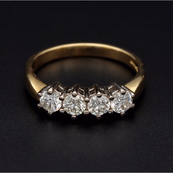 18ct Yellow Gold Four Stone Diamond Ring