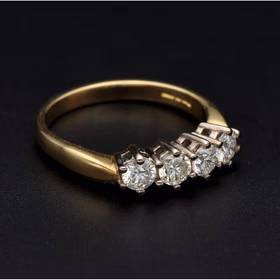 18ct Yellow Gold Four Stone Diamond Ring