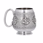 19th Century Signed Antique Silver Mug by C Krishniah Chetty