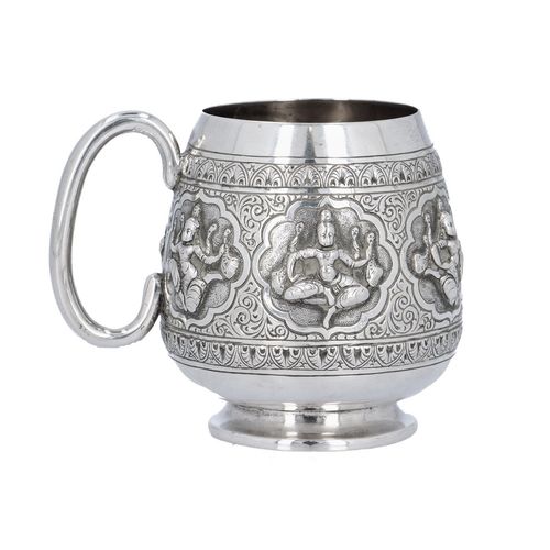 19th Century Signed Antique Silver Mug by C Krishniah Chetty image-2