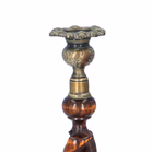 Pair of Edwardian Open Barley Twist Oak Candlesticks