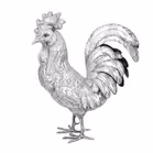 19th Century Silver Cockerel