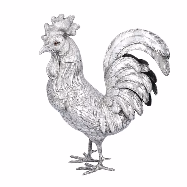 19th Century Silver Cockerel