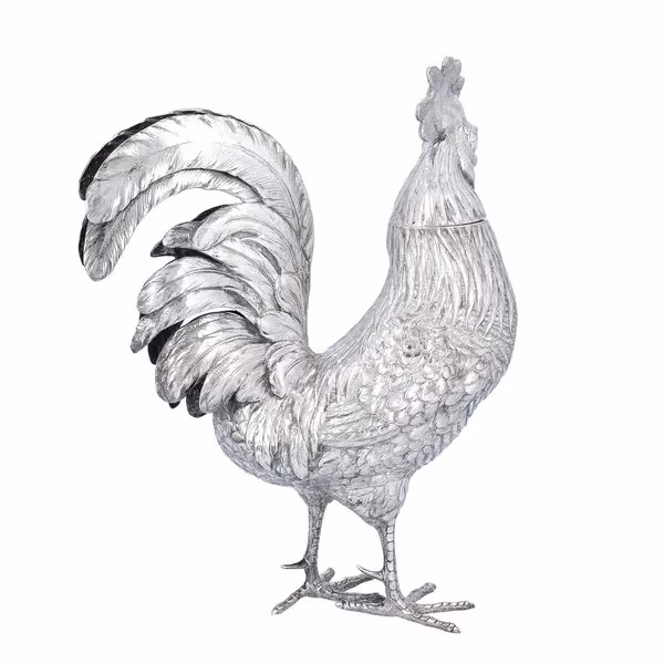 19th Century Silver Cockerel