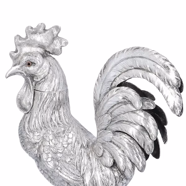 19th Century Silver Cockerel