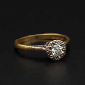 18ct Gold 0.2ct Diamond Ring. London 1973