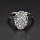 Platinum Oval Lab Diamond 5.03ct Solitaire Ring