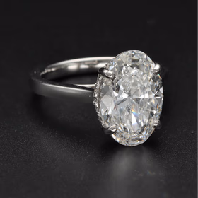 Platinum Oval Lab Diamond 5.03ct Solitaire Ring