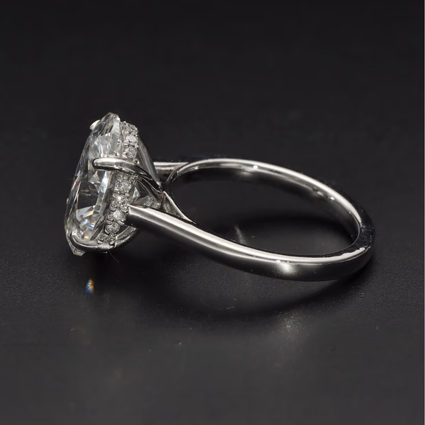 Platinum Oval Lab Diamond 5.03ct Solitaire Ring