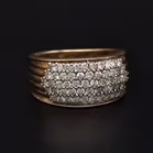 9ct Yellow Gold Diamond Cluster RIng