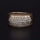 9ct Yellow Gold Diamond Cluster RIng
