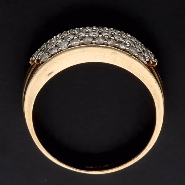 9ct Yellow Gold Diamond Cluster RIng
