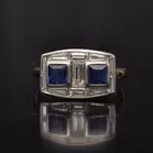 18ct Gold Platinum Diamond and Sapphire Ring