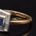 18ct Gold Platinum Diamond and Sapphire Ring