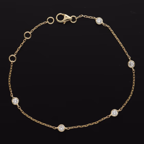9ct Yellow Gold & Lab Diamond Bracelet
