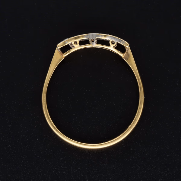 Art Deco 18ct Yellow Gold & Platinum Diamond Ring