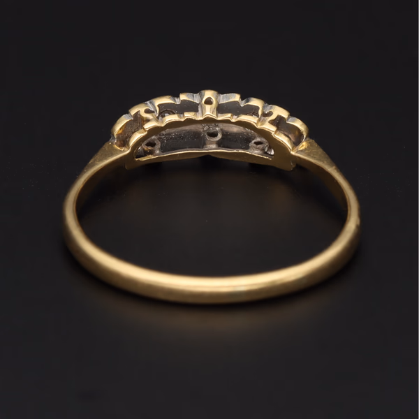 Art Deco 18ct Yellow Gold & Platinum Diamond Ring