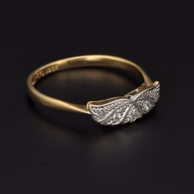 Art Deco 18ct Yellow Gold & Platinum Diamond Ring