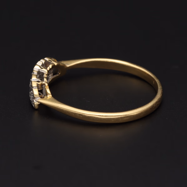 Art Deco 18ct Yellow Gold & Platinum Diamond Ring