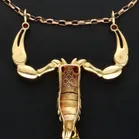 Heavy 18ct Gold Scorpion Diamond and Ruby Pendant