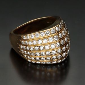 18k Gold David Morris Diamond Bombe Ring
