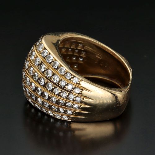 18k Gold David Morris Diamond Bombe Ring image-6