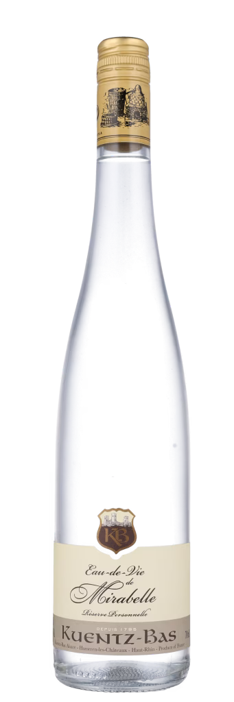 MIRABELLE 45% Eau de Vie, Alsace, Kuentz-Bas