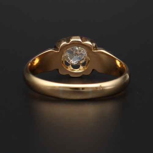 18ct Gold Diamond Solitaire Gypsy Ring image-5