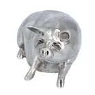 Silver Cast Model of a Recumbent Pig