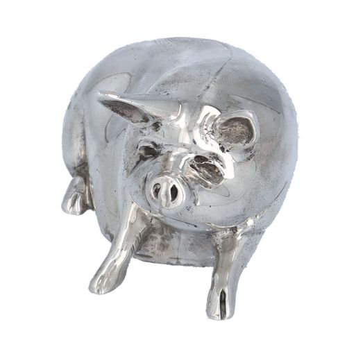 Silver Cast Model of a Recumbent Pig image-4