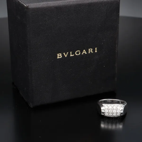 Bulvgari 18ct White Gold Diamond Cluster Ring