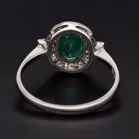 Platinum Emerald and Diamond Ring