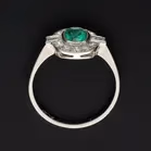 Platinum Emerald and Diamond Ring