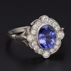 Platinum Tanzanite and Diamond Ring