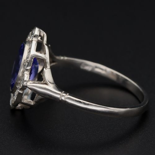 Platinum Tanzanite and Diamond Ring image-3