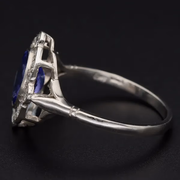Platinum Tanzanite and Diamond Ring