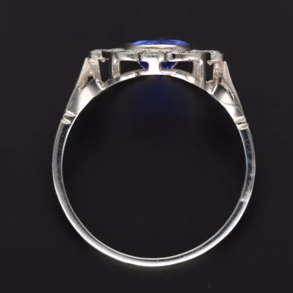 Platinum Tanzanite and Diamond Ring