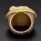 18ct Yellow Gold With Engraved Alabaster Ring