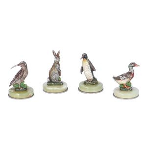 Set of Four Animal Menu or Place Card Holders