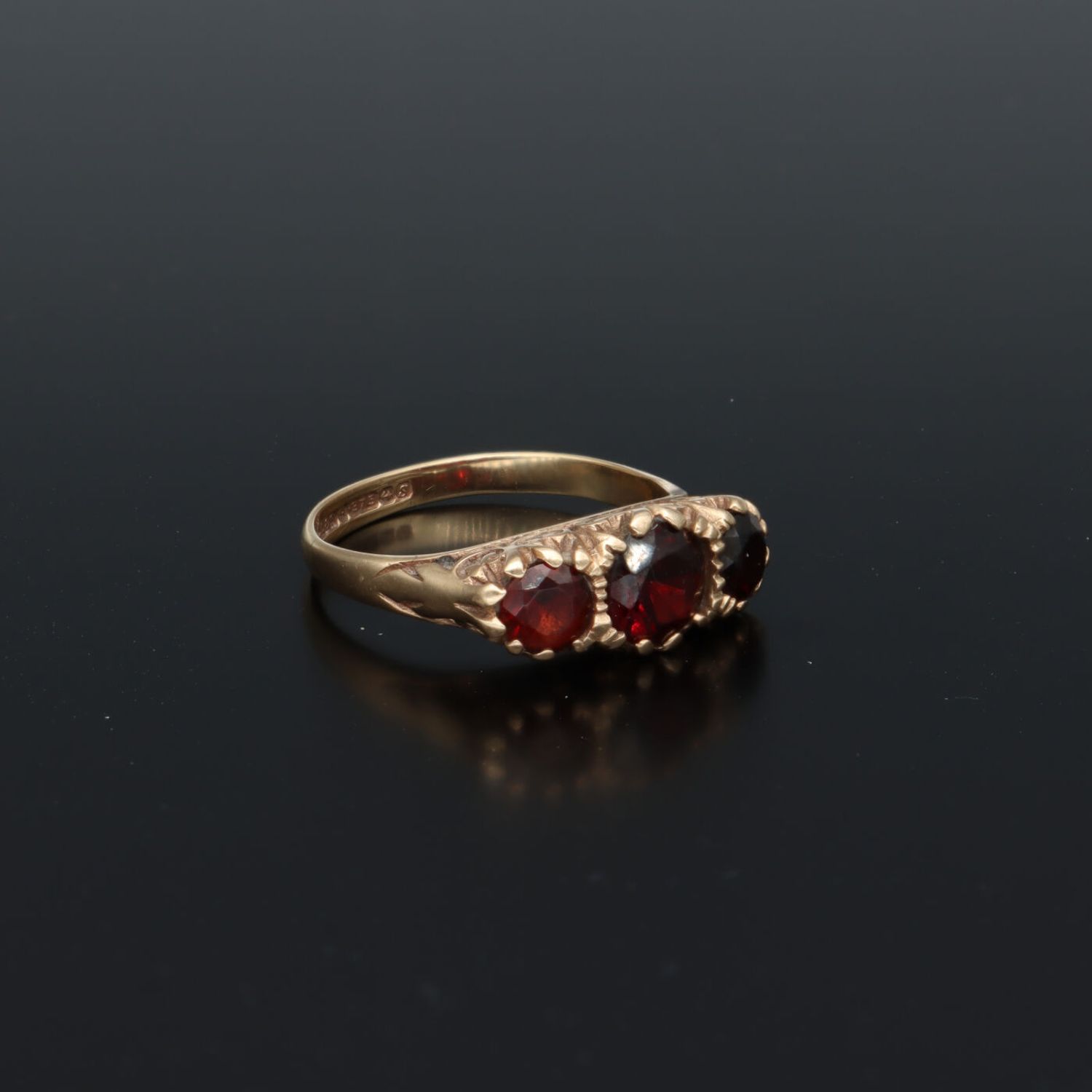 3 stone deals garnet ring