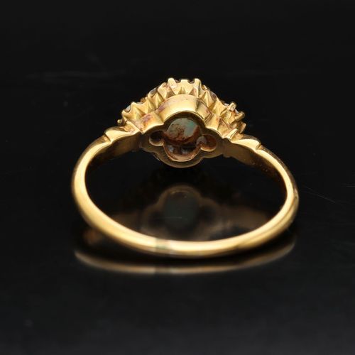 Edwardian 18ct Gold Opal and Diamond Ring image-6