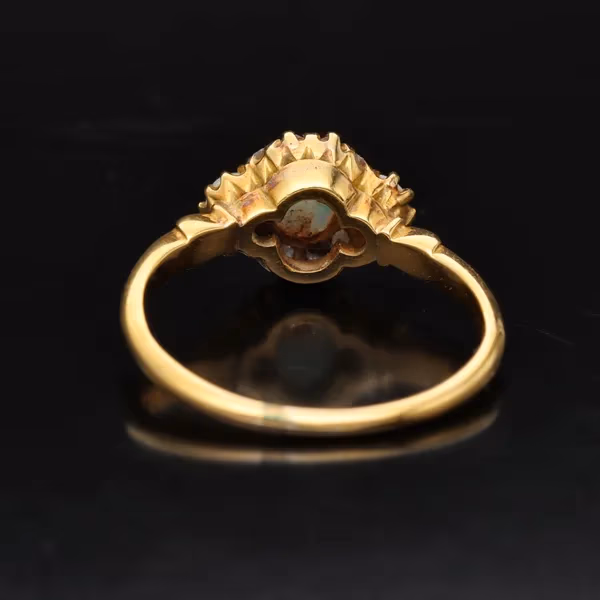 Edwardian 18ct Gold Opal and Diamond Ring