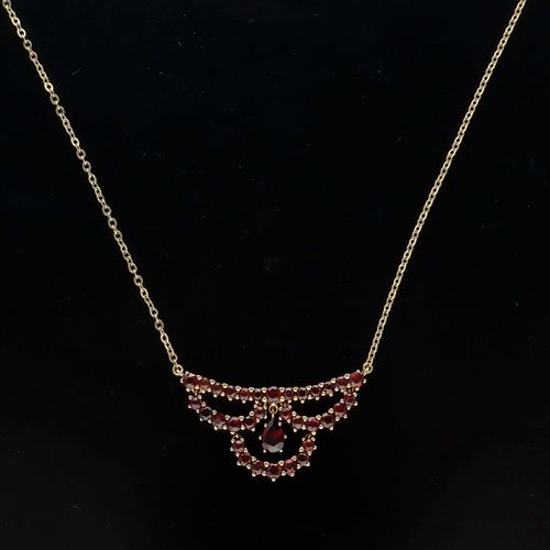 9ct Gold Ruby Necklace image-1