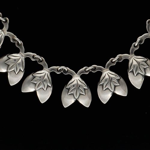 Vintage Silver Fringe Necklace by Hermann Siersbol image-3