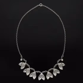 Vintage Silver Fringe Necklace by Hermann Siersbol
